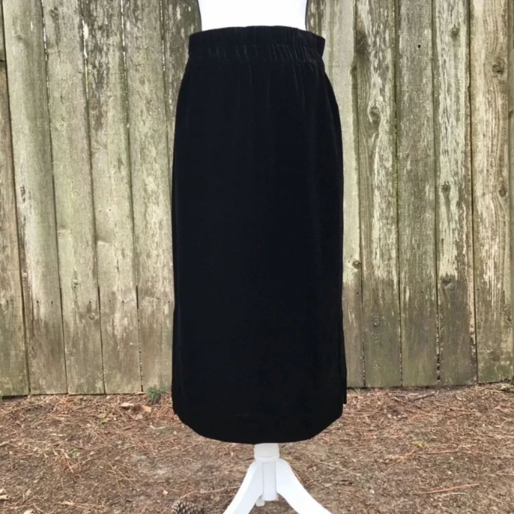 J Crew Black Velour Skirt Size Small